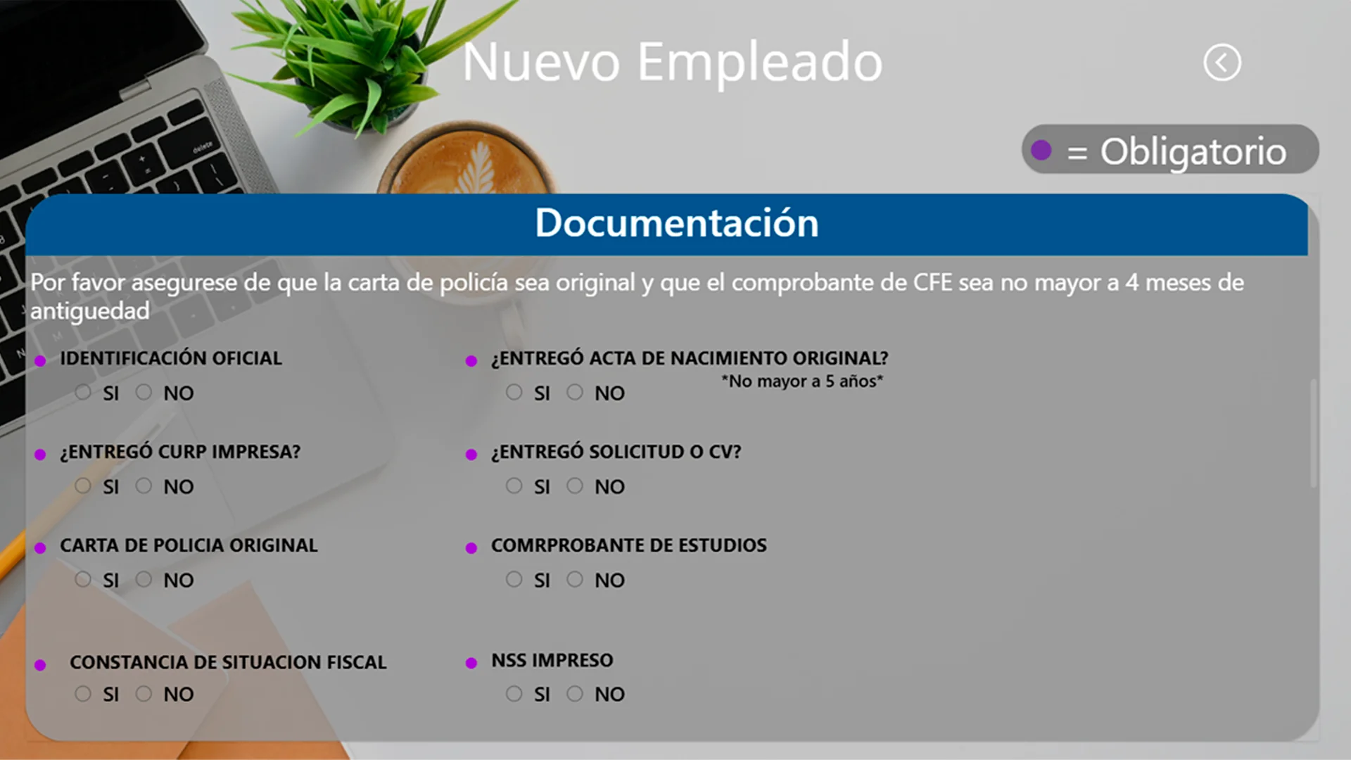 Edición de empleado - Capital Humano