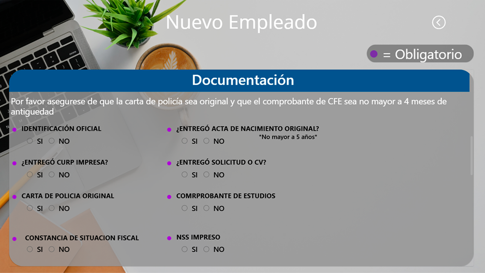Edición de empleado - Capital Humano