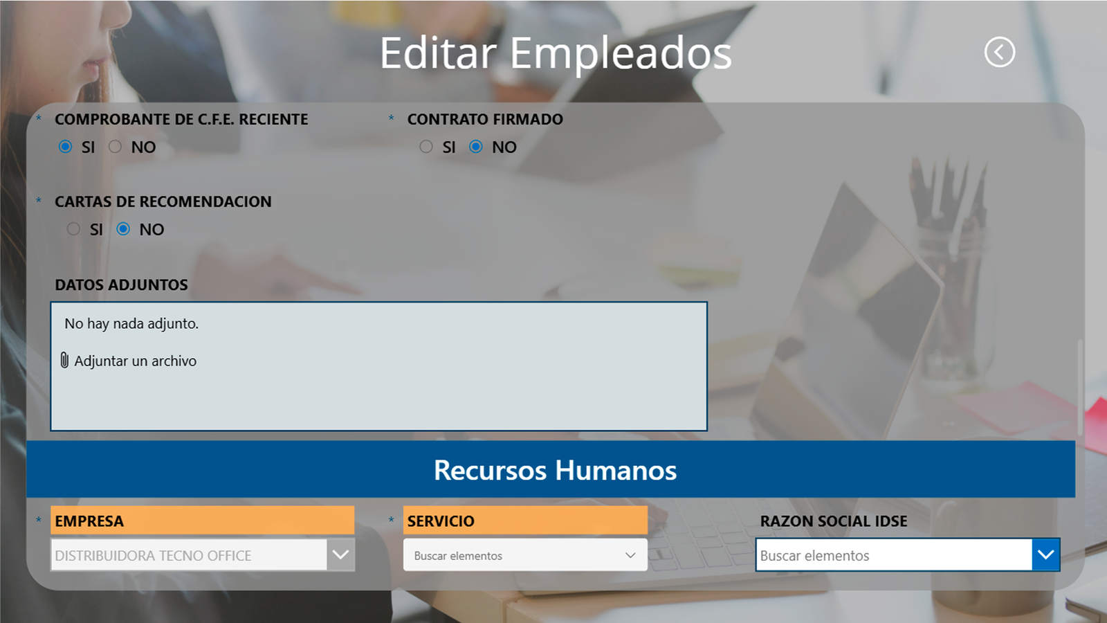 Campos personalizados - Capital Humano