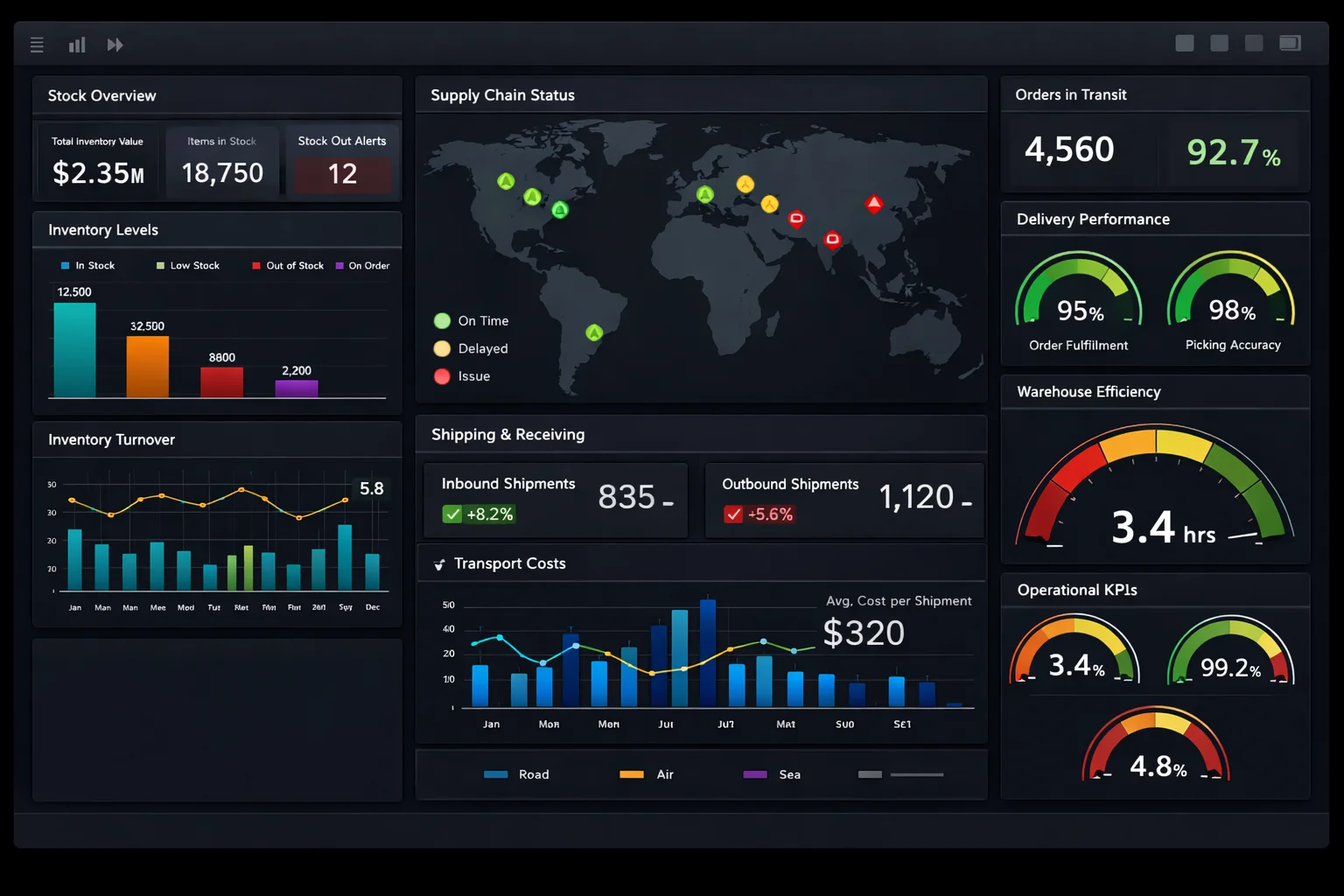 Dashboard de operaciones y log&iacute;stica en Power BI